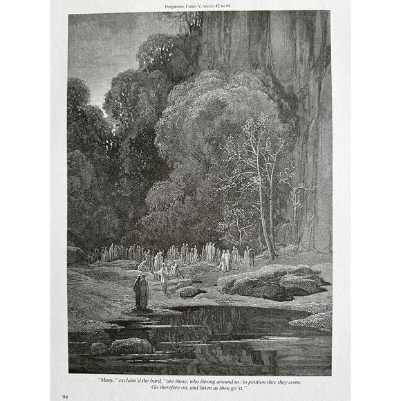 Dore, Indolent Souls, Late Repenters, Divine Comedy, Art Print, ~ 250803-WH 705 - Picture 4 of 4